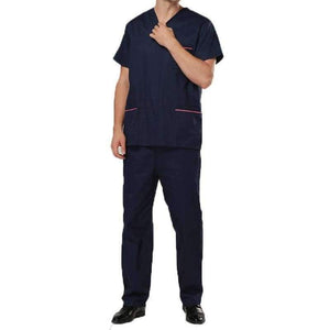 Planet Gates Dark blue women / S Summer Medical Scrubs Women Nurse Uniform V-neck Short Sleeve  Beauty Salon Clothing Hospital Men Surgical Gown Coat+Pants S-2XL