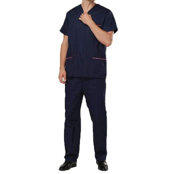 Planet Gates Dark blue women / S Summer Medical Scrubs Women Nurse Uniform V-neck Short Sleeve  Beauty Salon Clothing Hospital Men Surgical Gown Coat+Pants S-2XL