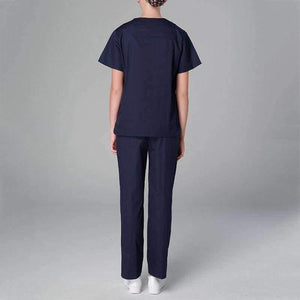 Planet Gates Dark blue women / S Summer Medical Scrubs Women Nurse Uniform V-neck Short Sleeve  Beauty Salon Clothing Hospital Men Surgical Gown Coat+Pants S-2XL