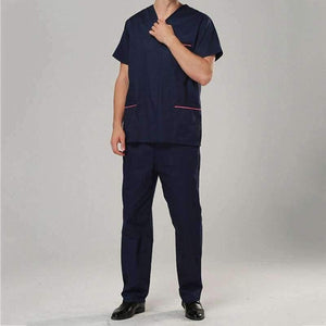 Planet Gates Dark blue women / S Summer Medical Scrubs Women Nurse Uniform V-neck Short Sleeve  Beauty Salon Clothing Hospital Men Surgical Gown Coat+Pants S-2XL