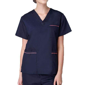 Planet Gates Dark blue women / S Summer Medical Scrubs Women Nurse Uniform V-neck Short Sleeve  Beauty Salon Clothing Hospital Men Surgical Gown Coat+Pants S-2XL
