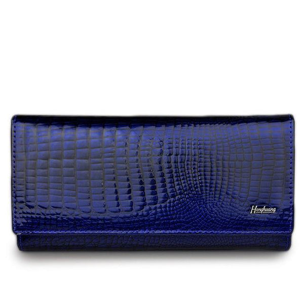 Planet Gates dark blue Women Wallets and Purses Luxury Brand Alligator Long Genuine Leather Ladies Clutch Coin Purse Female Crocodile Cow Wallet