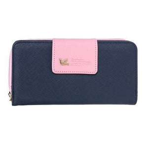 Planet Gates dark blue Women Wallets Brand PU Leather Long Leather Women Clutch Bag Hasp Zipper Wallet Card Holders Clutch Money Bag Carteira