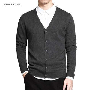 Planet Gates dark blue XR333 / M Varsnaol New Brand Sweater Men V-Neck Solid Slim Fit Knitting Mens Sweaters Cardigan Male 2018 Autumn Fashion Casual Tops Hots