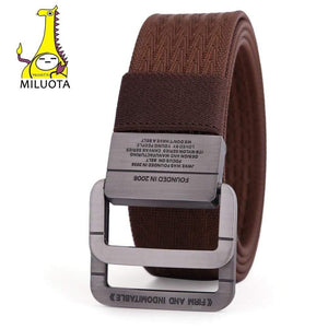 Military Equipment Tactical Belt Man Double Ring Buckle Thicken Canvas Belts for Men Waistband