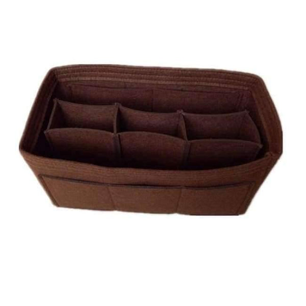 Planet Gates Dark brown Cloth Insert Bag Organizer Makeup Handbag Organizer Multi-functional Travel Insert Handbag Portable  Cosmetic Bags