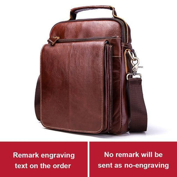 Planet Gates Dark Brown Engraving 100% Genuine Cow Leather Messenger Bag Men's Shoulder Bag Crossbody Chest Handbag Fashion for Tote Clutch