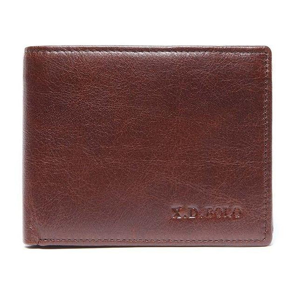 Planet Gates Dark Brown Leather Wallet Men Short Leather Purse Fashion Design Small Wallets Men  Coin Purses  for Man Card Holder