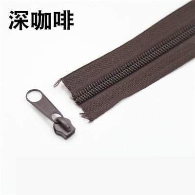Planet Gates dark coffee / 5# 5Meters 5# Nylon Coil Zippers For DIY Sewing Bags Shoes Garment Accessories 24 Colors Available