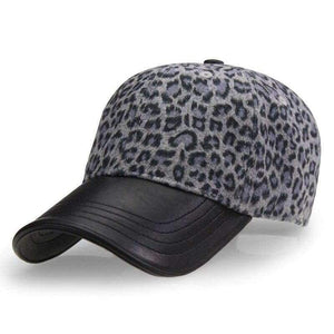 Planet Gates Dark Coffee Leopard [AETRENDS] Leopard Hats with PU Leather Ponytail Baseball Cap Women Hat bone feminino 2018 Brand Luxury Caps for Women Z-3892