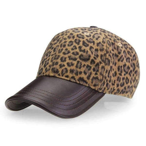 Planet Gates Dark Coffee Leopard [AETRENDS] Leopard Hats with PU Leather Ponytail Baseball Cap Women Hat bone feminino 2018 Brand Luxury Caps for Women Z-3892