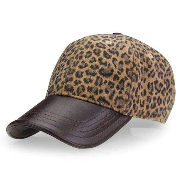Planet Gates Dark Coffee Leopard [AETRENDS] Leopard Hats with PU Leather Ponytail Baseball Cap Women Hat bone feminino 2018 Brand Luxury Caps for Women Z-3892