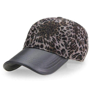 Planet Gates Dark Coffee Leopard [AETRENDS] Leopard Hats with PU Leather Ponytail Baseball Cap Women Hat bone feminino 2018 Brand Luxury Caps for Women Z-3892