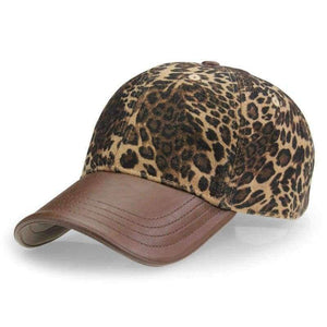 Planet Gates Dark Coffee Leopard [AETRENDS] Leopard Hats with PU Leather Ponytail Baseball Cap Women Hat bone feminino 2018 Brand Luxury Caps for Women Z-3892