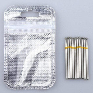 Planet Gates Dark Gray 10PCS Diamond Cutter for Manicure Set Diamond Rotary Burrs Set Nail Drill Bit Set Milling Cutter for Nail Art Pedicure Tool