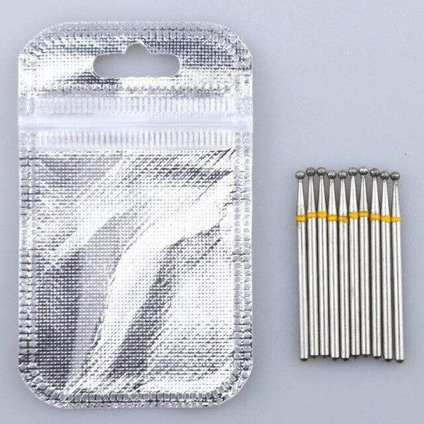 Planet Gates Dark Gray 10PCS Diamond Cutter for Manicure Set Diamond Rotary Burrs Set Nail Drill Bit Set Milling Cutter for Nail Art Pedicure Tool
