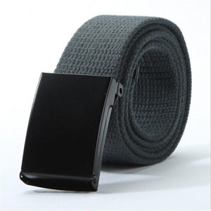 Fashion Men's Plain Webbing Waist Belt Casual Unisex Solid Color Knitted Canvas Belt