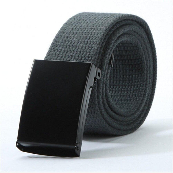 Fashion Men's Plain Webbing Waist Belt Casual Unisex Solid Color Knitted Canvas Belt