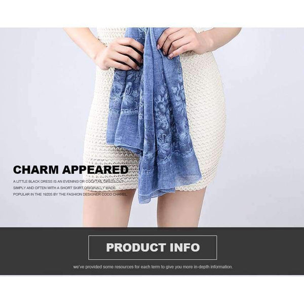 Planet Gates Dark gray / 200 X 95 cm New Vintga Floral Embroidery Scarf and Wrap for Women Chinese Style 200*95 cm Overlength Retro Flower Beach Shawl