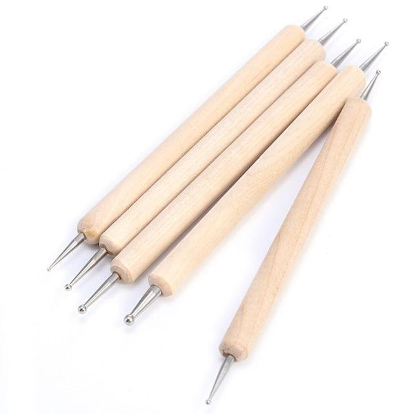 Planet Gates Dark Gray 5 Pcs/Sets Nail Art Pen 2 In 1 Double Ends Dotting Drawing Painting UV Gel Liner Polish Brush Set Nail Art Dotting Tools