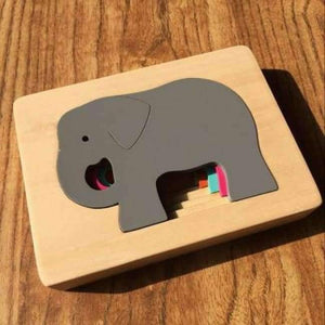 Planet Gates Dark Gray Children Toys Animal Carton 3D Puzzle Multilayer Jigsaw Puzzle Baby Wooden Toys Child Early Educational Aids Gift
