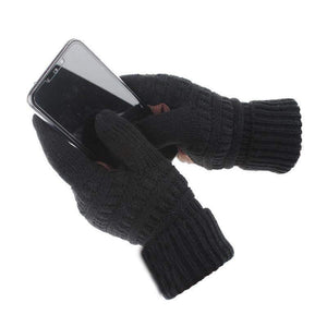 Planet Gates dark gray / free size for adult Winter Gloves Women Fashion Knit Handschoenen Guantes Finger Touch Screen Gloves Men Mittens