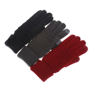 Planet Gates dark gray / free size for adult Winter Gloves Women Fashion Knit Handschoenen Guantes Finger Touch Screen Gloves Men Mittens