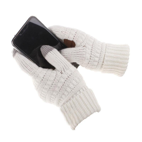 Planet Gates dark gray / free size for adult Winter Gloves Women Fashion Knit Handschoenen Guantes Finger Touch Screen Gloves Men Mittens