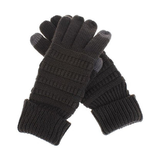 Planet Gates dark gray / free size for adult Winter Gloves Women Fashion Knit Handschoenen Guantes Finger Touch Screen Gloves Men Mittens