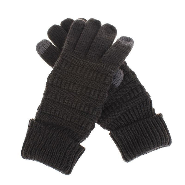 Planet Gates dark gray / free size for adult Winter Gloves Women Fashion Knit Handschoenen Guantes Finger Touch Screen Gloves Men Mittens