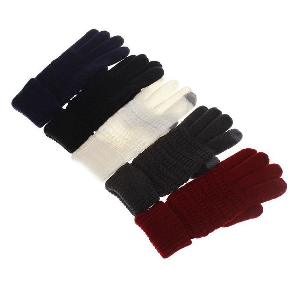 Planet Gates dark gray / free size for adult Winter Gloves Women Fashion Knit Handschoenen Guantes Finger Touch Screen Gloves Men Mittens