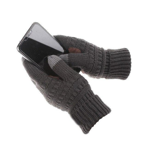 Planet Gates dark gray / free size for adult Winter Gloves Women Fashion Knit Handschoenen Guantes Finger Touch Screen Gloves Men Mittens