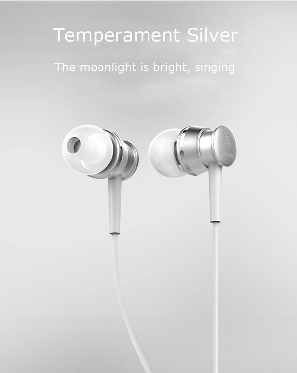 Planet Gates Dark Gray In-Ear Earphone Baseus Wired Stereo Earbuds Super Bass Headset With Mic Earphone For iPhone Xiaomi Samsung MP3 Mobile Phones