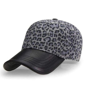Planet Gates Dark Gray Leopard [AETRENDS] Leopard Hats with PU Leather Ponytail Baseball Cap Women Hat bone feminino 2018 Brand Luxury Caps for Women Z-3892
