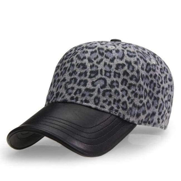 Planet Gates Dark Gray Leopard [AETRENDS] Leopard Hats with PU Leather Ponytail Baseball Cap Women Hat bone feminino 2018 Brand Luxury Caps for Women Z-3892
