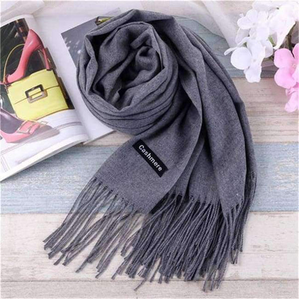 Planet Gates Dark gray Luxury Brand Scarf Unisex 2018 Female Male Best Quality Wool Cashmere Scarf Pashmina Tassels Women Men Wrap Shawl S-11