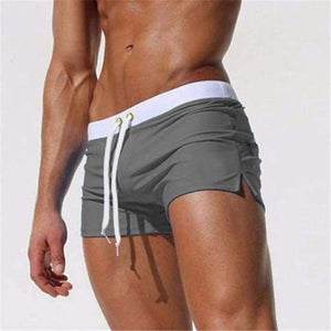 Planet Gates Dark gray shorts / S Summer Swimwear Men Swimsuit Maillot De Bain Boy Swim Suits Boxer Shorts Swim Trunks Swimming Surf Banadores mayo sungas