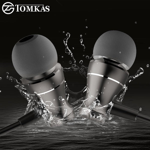 Planet Gates Dark Gray TOMKAS Earphone with Microphone For Mobile Phone Universal Metal Magnet Wired Control Stereo Headset Earphones and Headphone