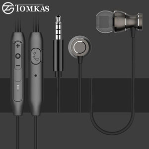Planet Gates Dark Gray TOMKAS Earphone with Microphone For Mobile Phone Universal Metal Magnet Wired Control Stereo Headset Earphones and Headphone