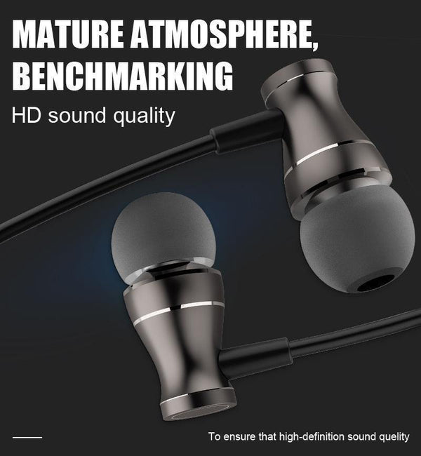 Planet Gates Dark Gray TOMKAS Earphone with Microphone For Mobile Phone Universal Metal Magnet Wired Control Stereo Headset Earphones and Headphone