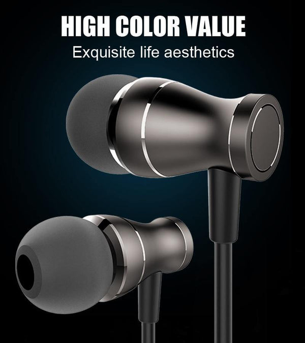 Planet Gates Dark Gray TOMKAS Earphone with Microphone For Mobile Phone Universal Metal Magnet Wired Control Stereo Headset Earphones and Headphone