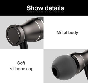 Planet Gates Dark Gray TOMKAS Earphone with Microphone For Mobile Phone Universal Metal Magnet Wired Control Stereo Headset Earphones and Headphone