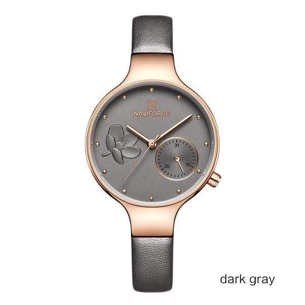 Planet Gates dark gray Women Watches Top Luxury Brand Ladies Quartz Watches Genuine Leather Watchband Casual Wrist Watches Gift For Girls
