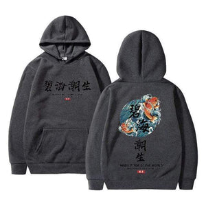 Planet Gates Dark gray / XS Streetwear Chinese characters Men Hoodies Sweatshirts Fashion Autumn Hip Hop Black Hoodie Erkek sweatshirt