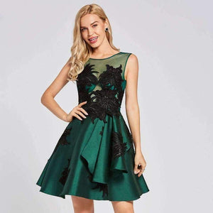 Planet Gates Dark Green / 2 Dark green cocktail dress cheap scoop neck a line sleeveless graduation party dress elegant fashion cocktail dress