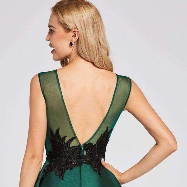 Planet Gates Dark Green / 2 Dark green cocktail dress cheap scoop neck a line sleeveless graduation party dress elegant fashion cocktail dress