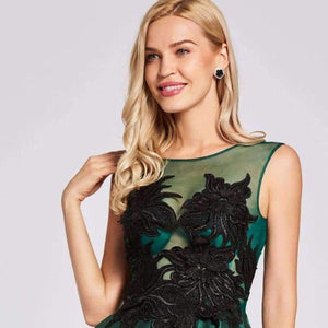 Planet Gates Dark Green / 2 Dark green cocktail dress cheap scoop neck a line sleeveless graduation party dress elegant fashion cocktail dress