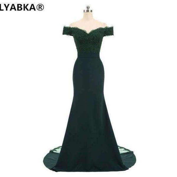 Planet Gates dark green / 2 Evening Dress  Design Sweetheart Mermaid Prom Dress Satin With Appliques Evening Dresses Long Robe De Soiree