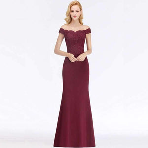 Planet Gates dark green / 2 / Floor Length Sexy Off the Shoulder Mermaid Appliques Evening Dresses Lace Long Prom Formal Party Dresses Gowns Vestido De Festa