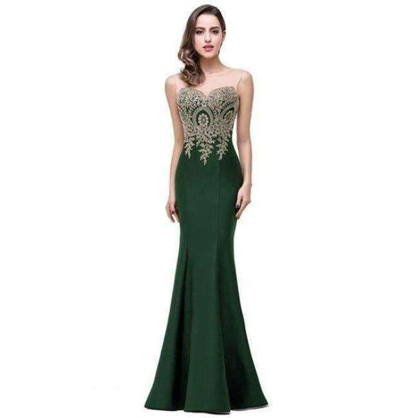 Planet Gates dark green / 2 Gold Applique Royal Blue Lilac Mermaid Bridesmaid Dresses 2018 Long Wedding Party Dress robe demoiselle d'honneur